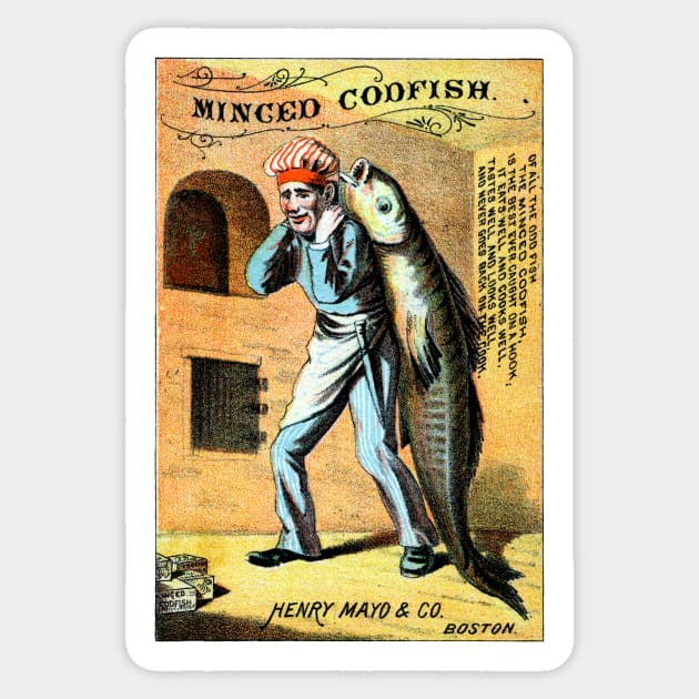 19th C. Minced Codfish Sticker by historicimage